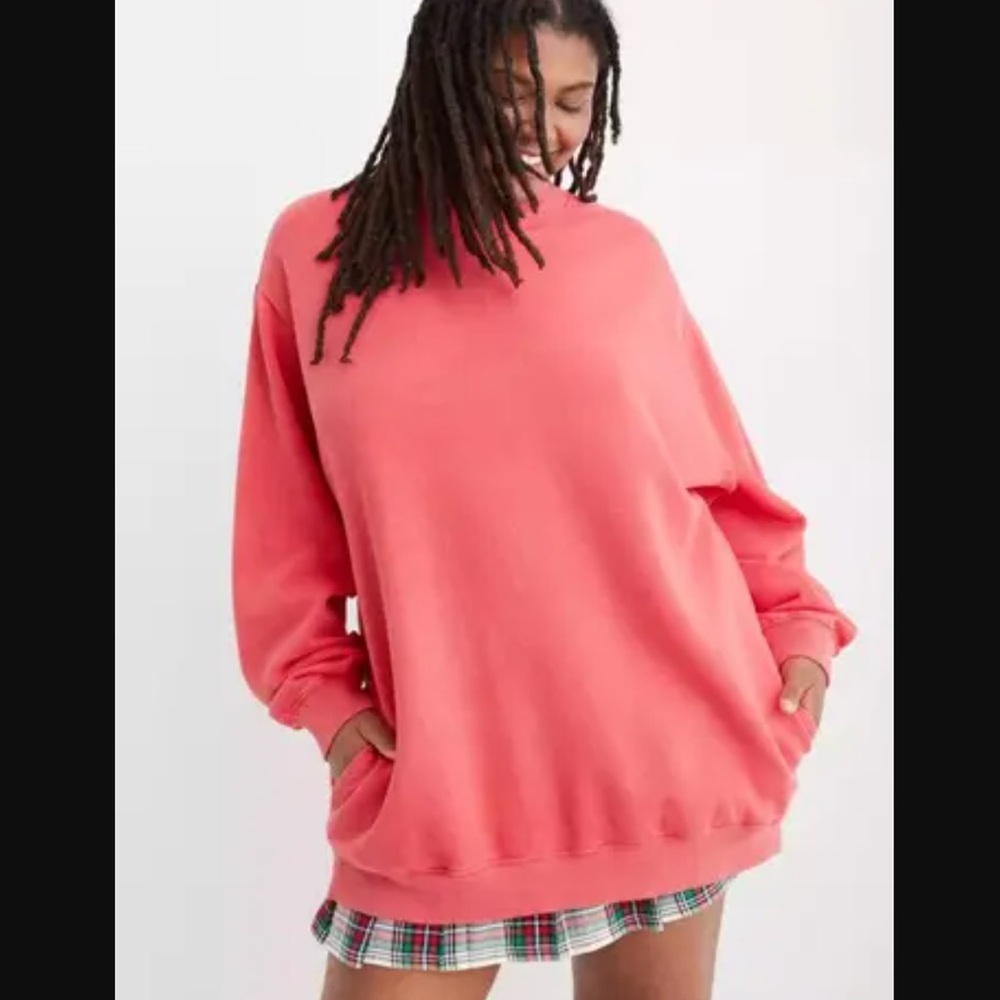 Aerie The Sweat Everyday Cozy Mock Neck Sweatshirt Chilly Red